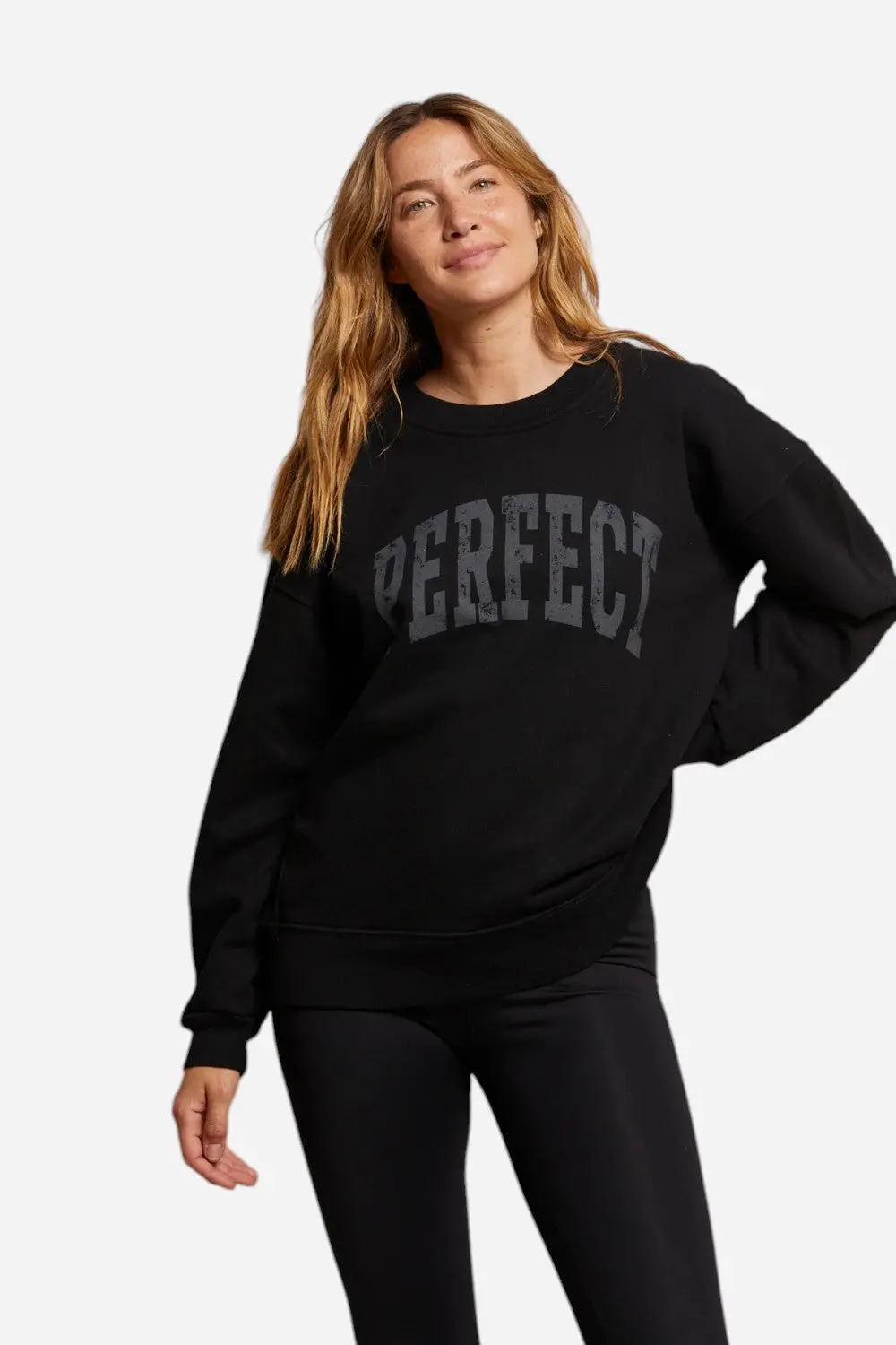 Perfect White Tee French Terry Perfect Sweatshirt In True Black 1