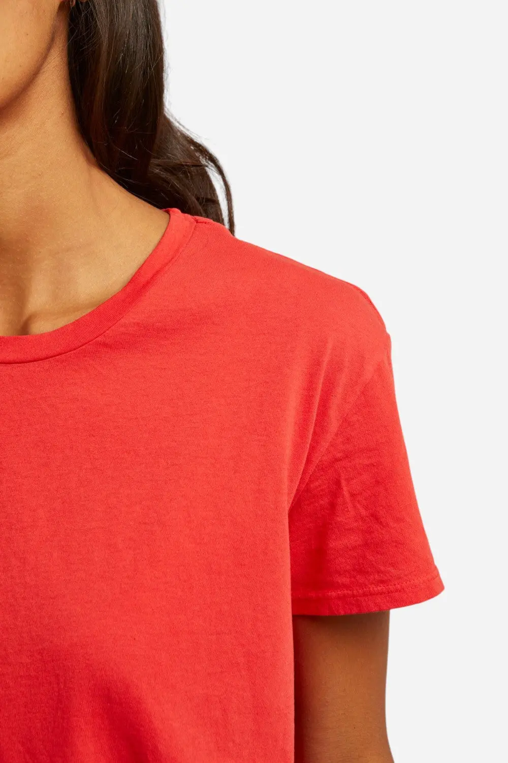 Perfect White Tee Harley Cotton Boxy Crew Tee In Poppy Red 2