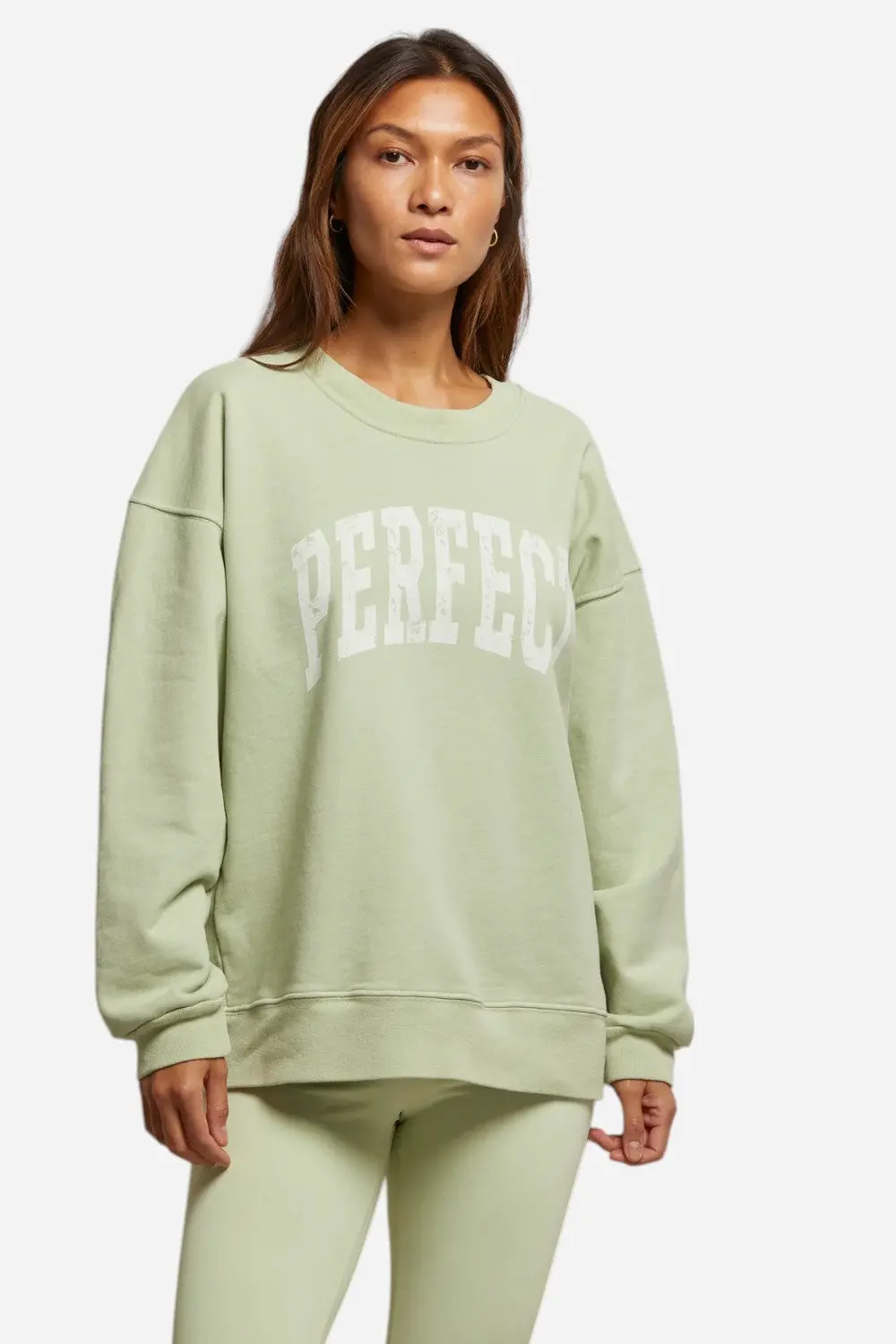 Perfect White Tee Perfect Sweatshirt In Pistachio 1