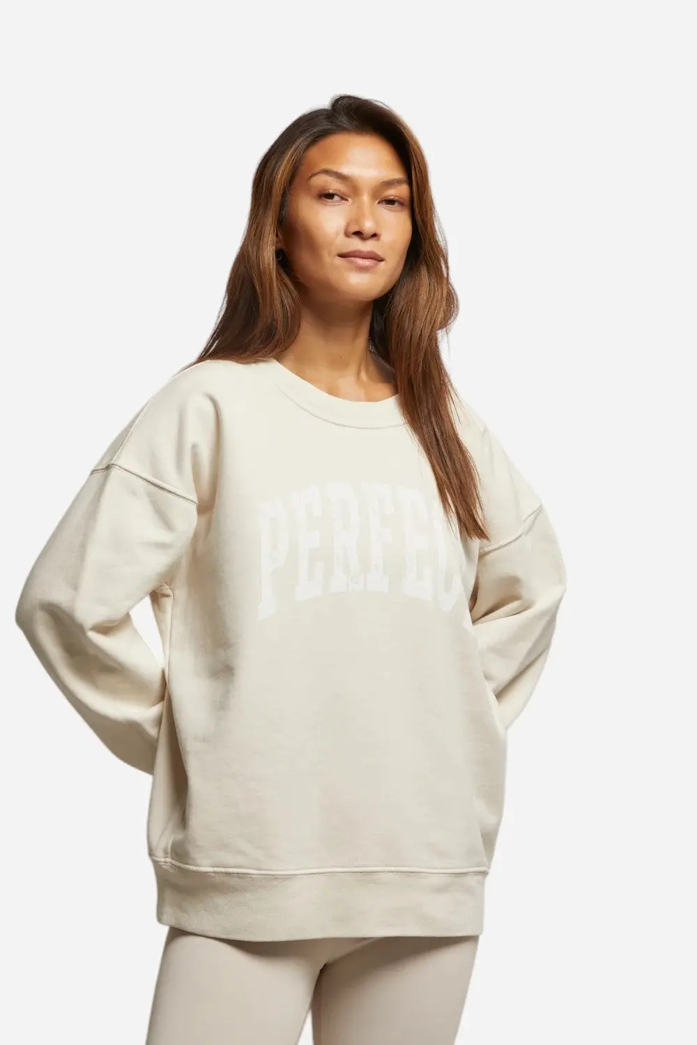 Perfect White Tee Perfect Sweatshirt In Sugar 1