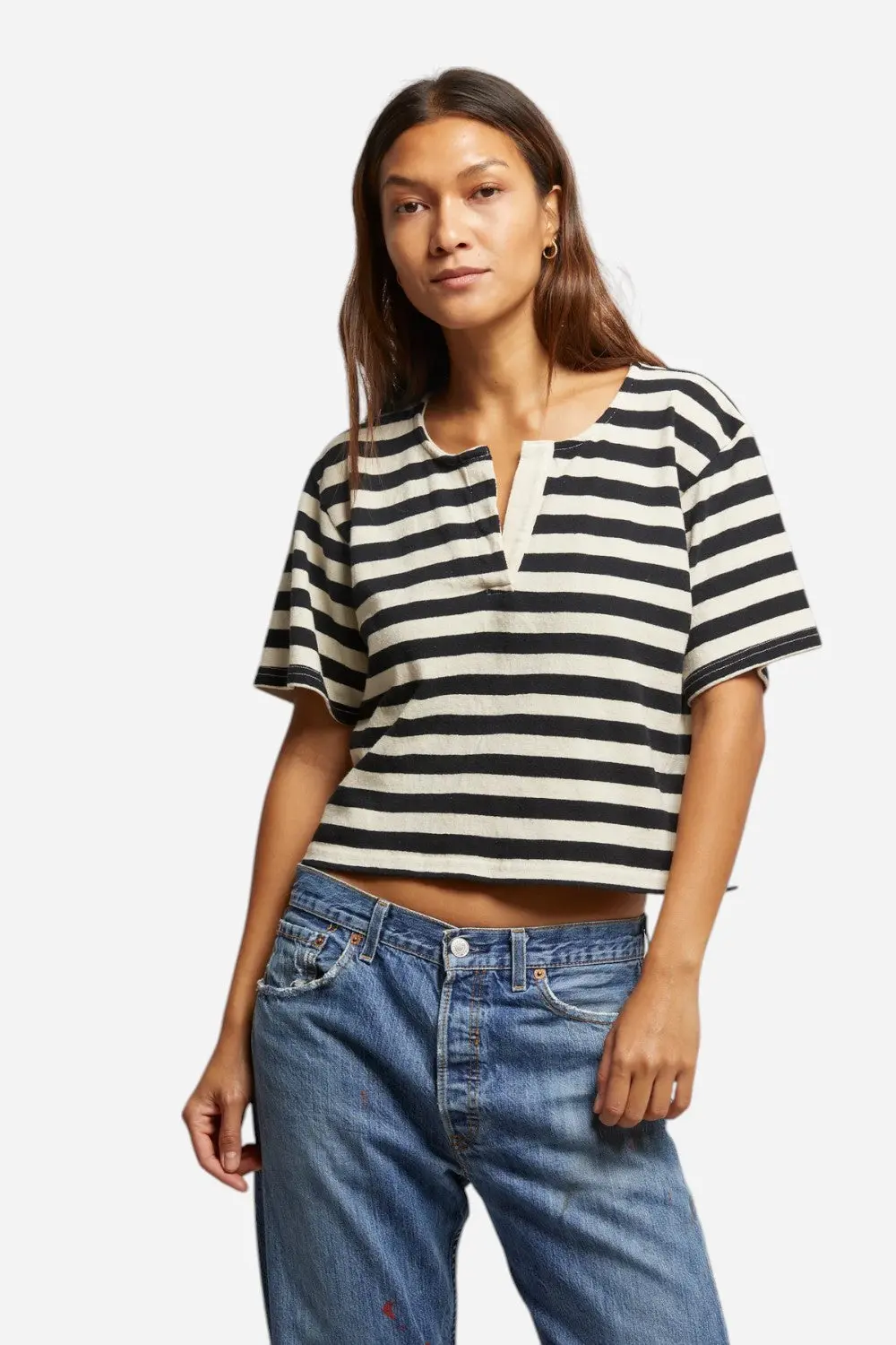 Perfect White Tee Sarah In Black Natural Stripe 1