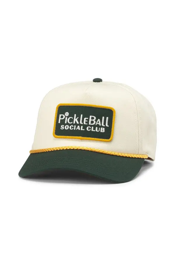 American Needle Pickle Ball Roscoe Snapback Hat In Ivory Bottle 1