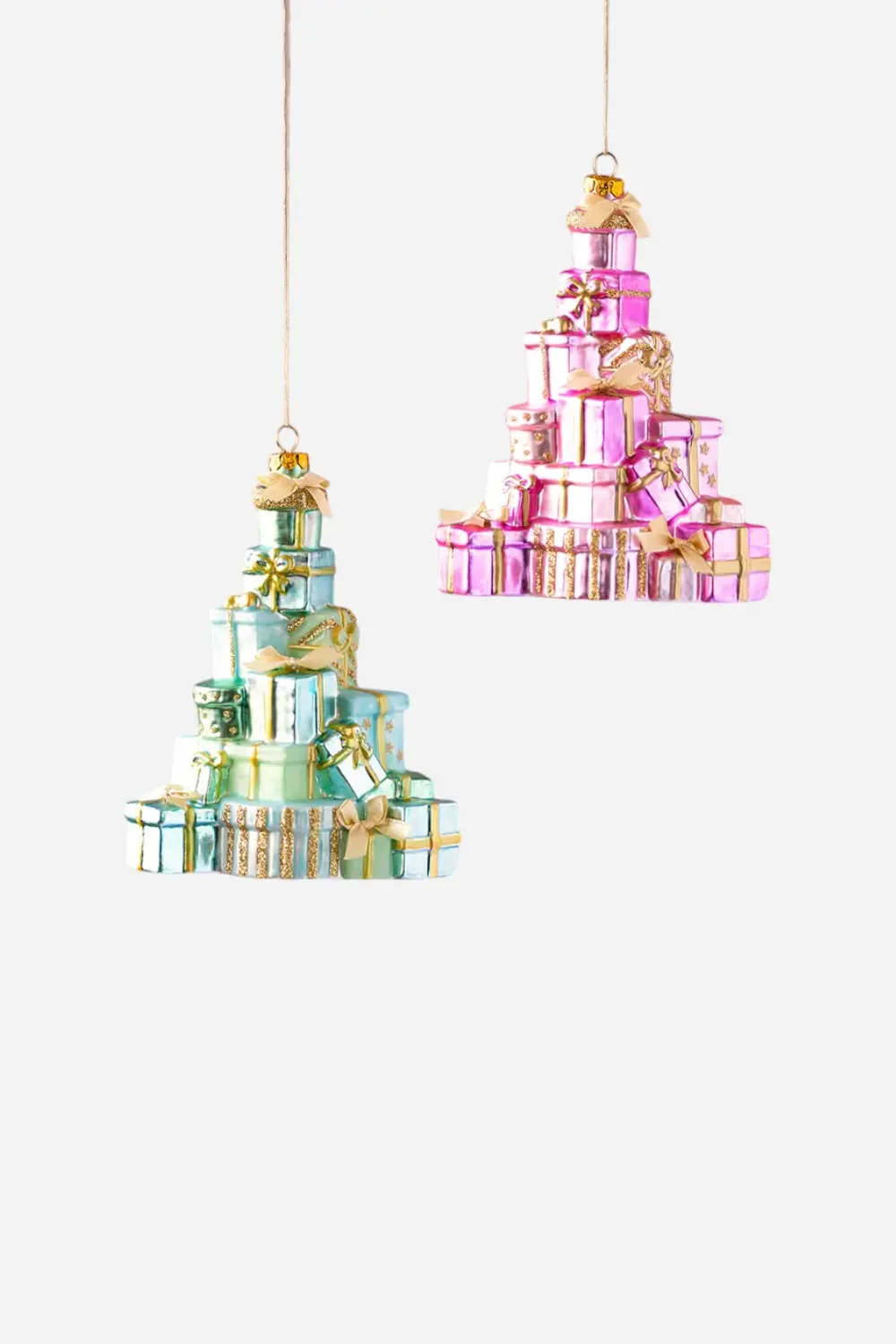 Pile Of Packages Ornament In Teal 1