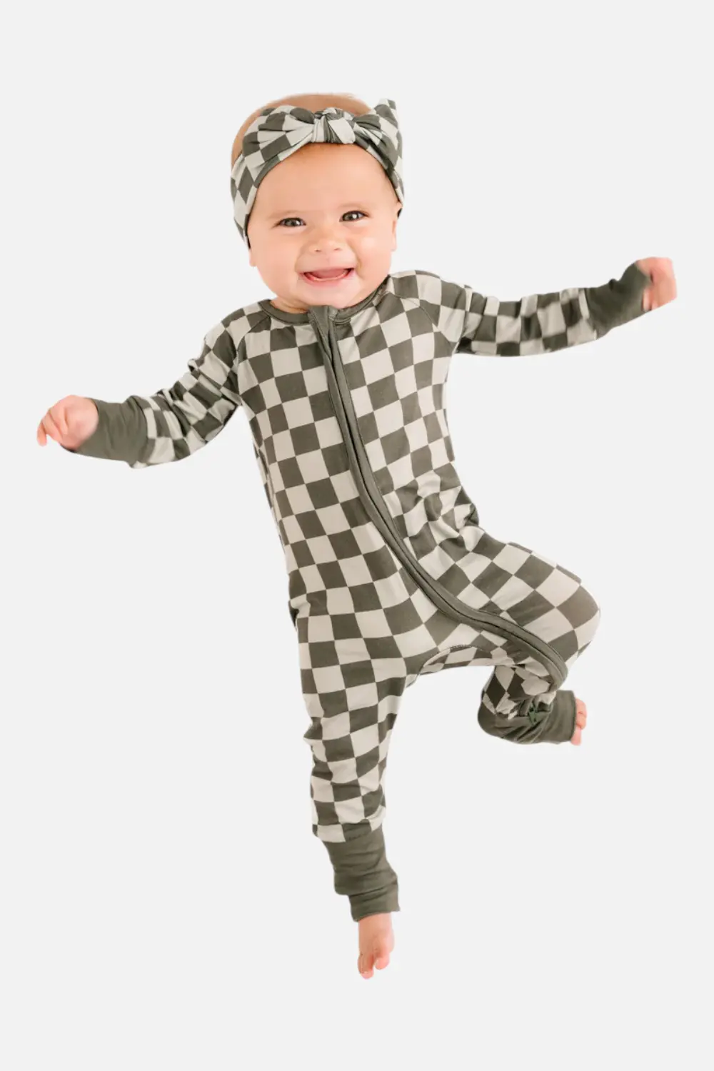 Little One Shop Pine Checkered Sleeper 1