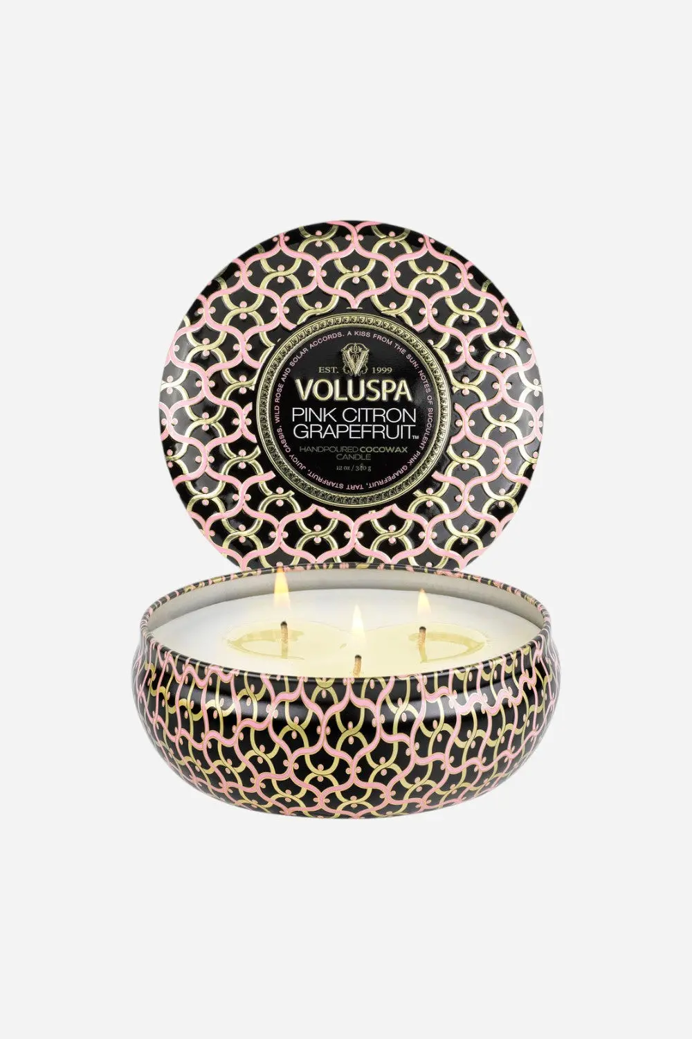 Voluspa Pink Citron 3 Wick Tin Candle 1