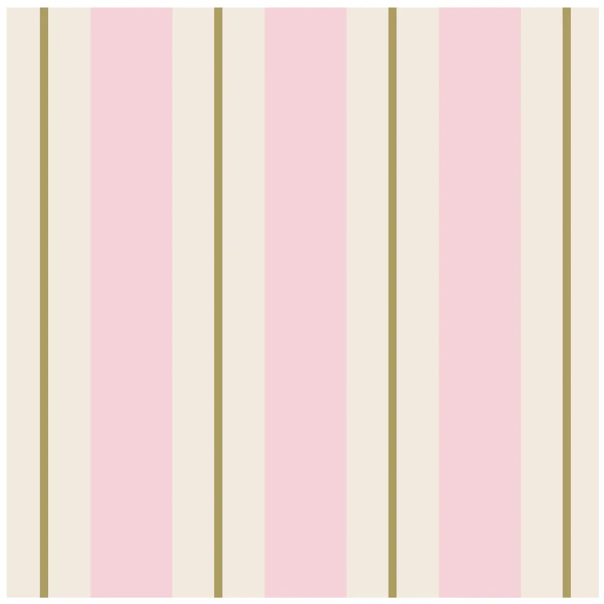 Pink & Gold Awning Stripe Cocktail Napkins - Set Of 20 1