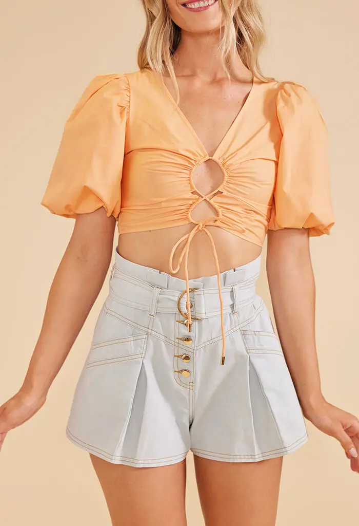 Mink Pink Piper Crop Top In Orange 1