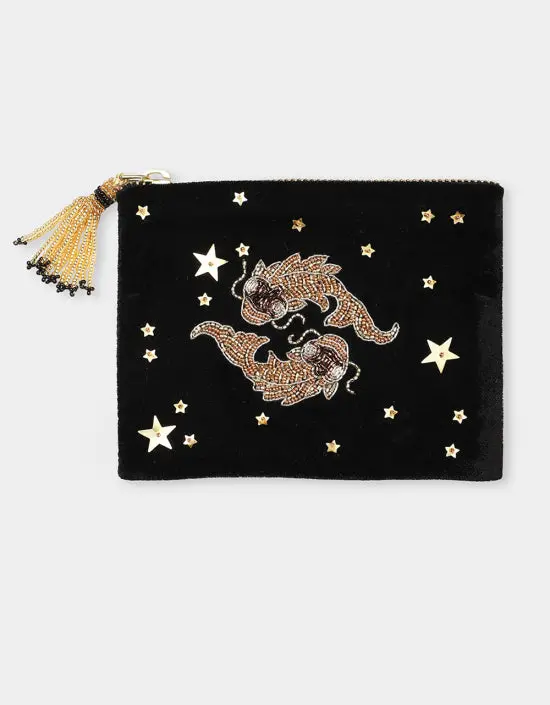 Olivia Dar Pisces Astrology Pouch Jewelry Bag In Small 1