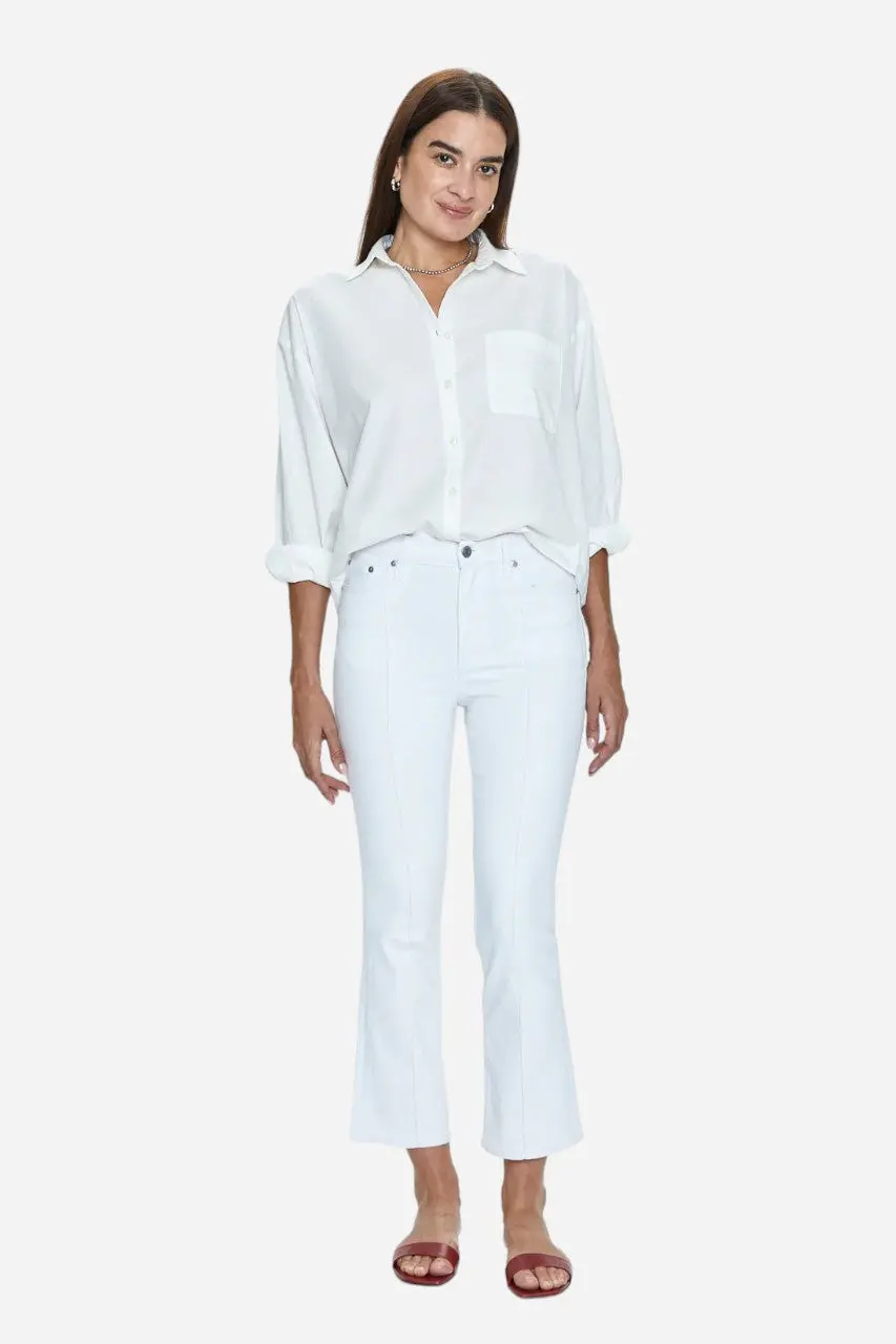 Pistola Lennon Pintuck High Rise Crop Pant In Le Blanc 1
