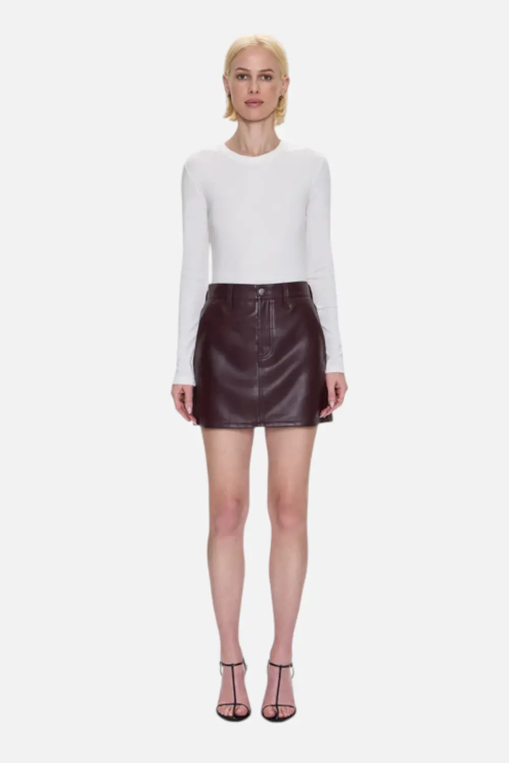 Pistola Abi High Rise Mini Skirt In Cabernet 1
