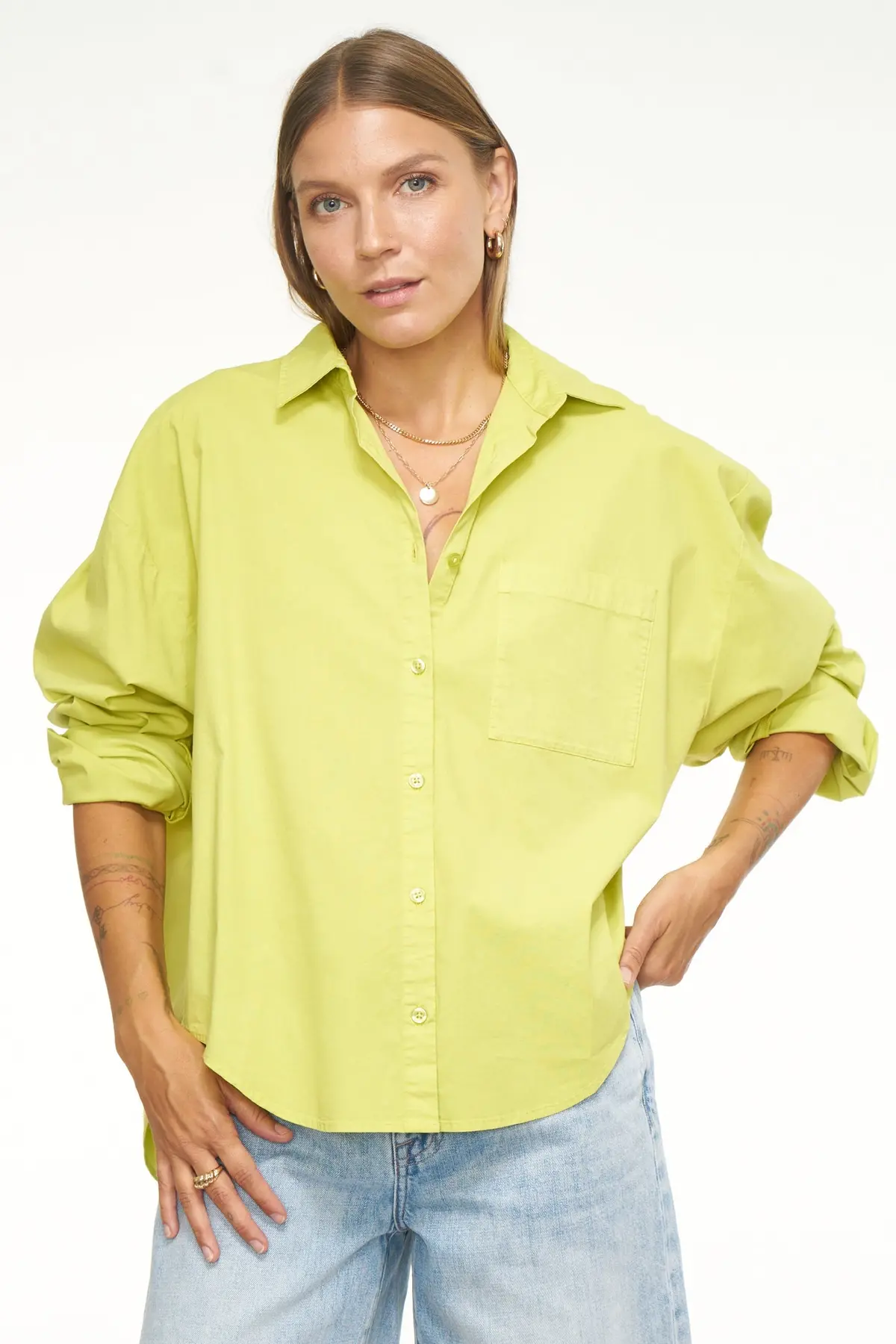 Pistola Sloane Oversized Button Down Shirt In Margarita 1