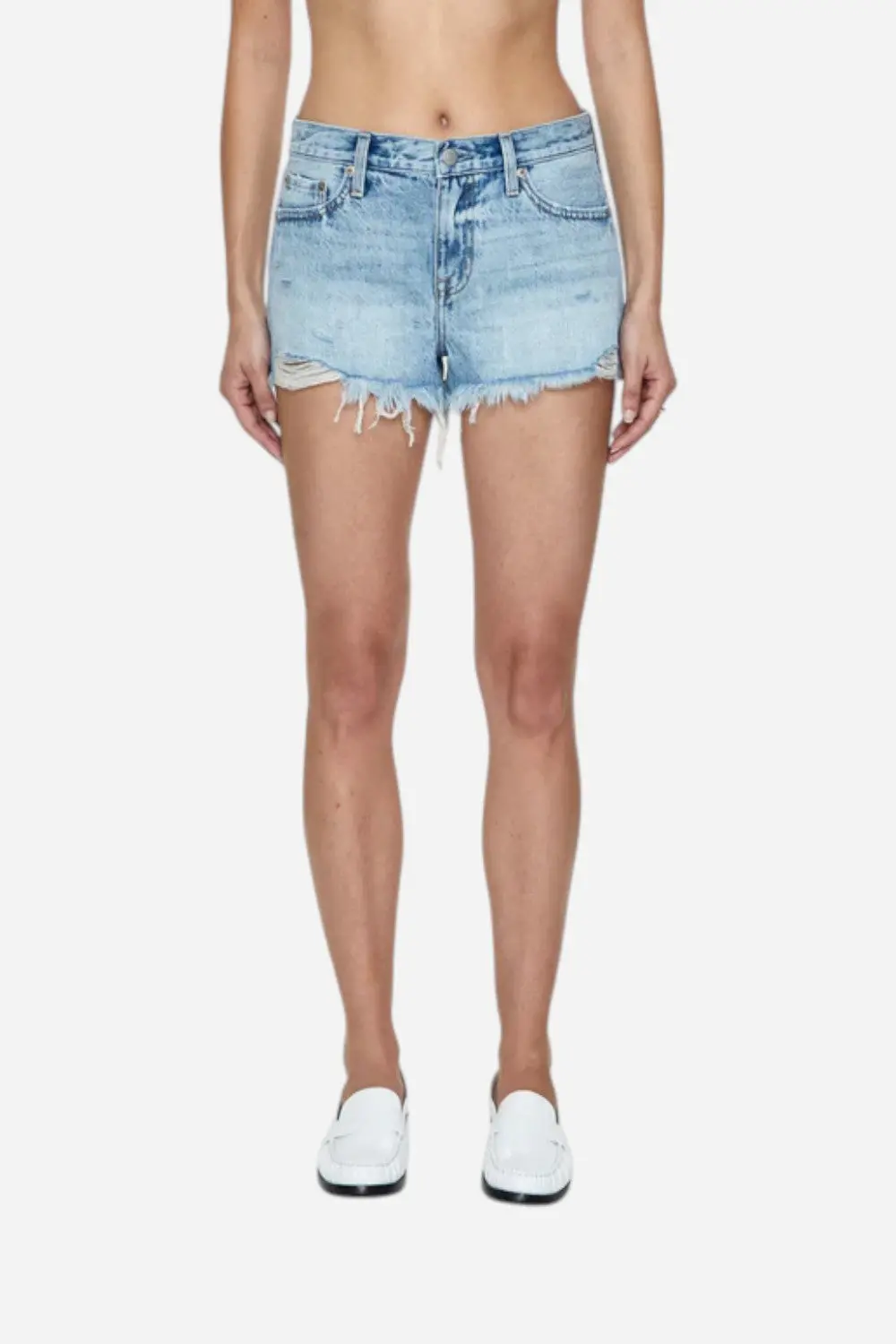 Pistola Gigi Low Rise Short In Vivid Distressed 1