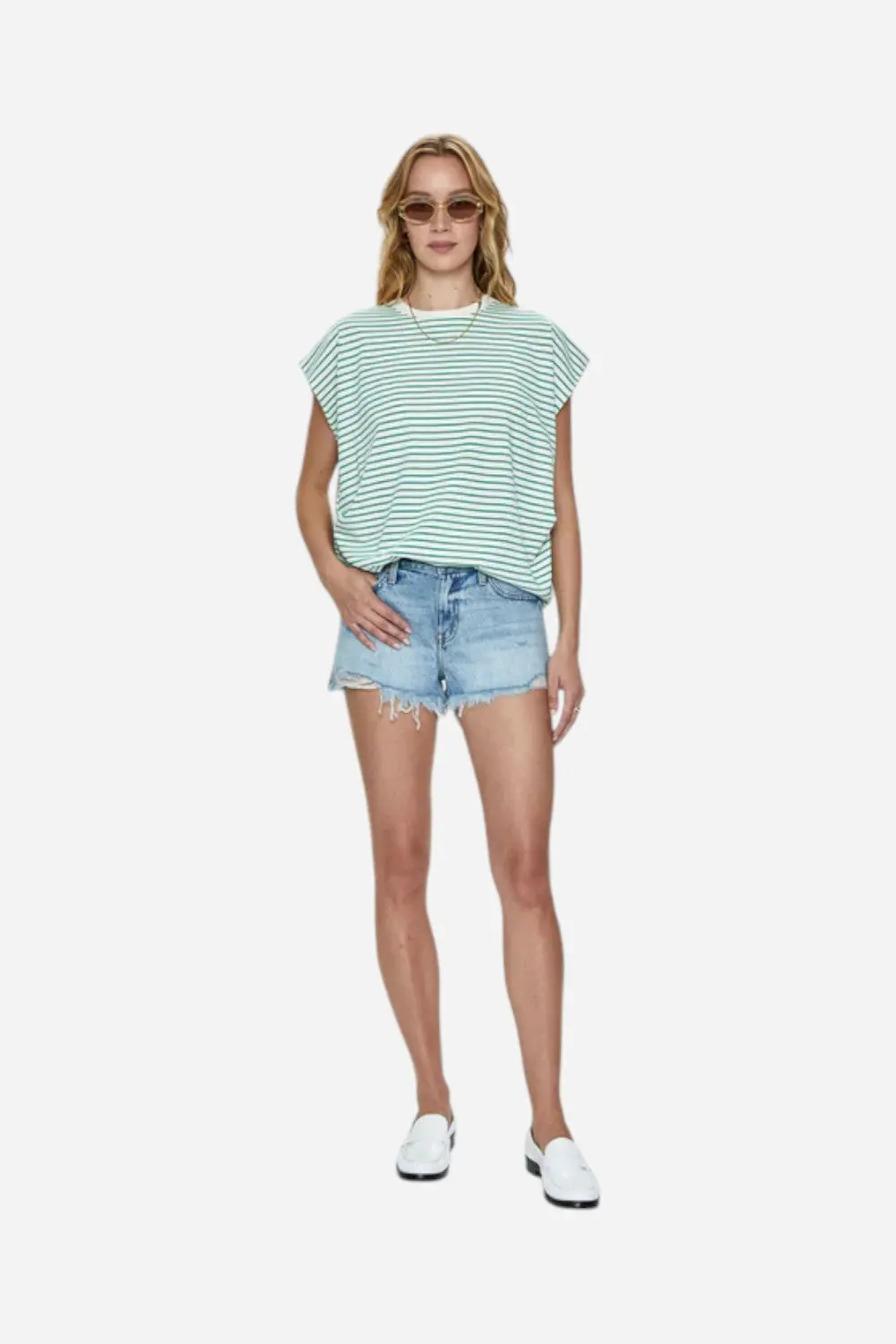 Pistola Gigi Low Rise Short In Vivid Distressed 5
