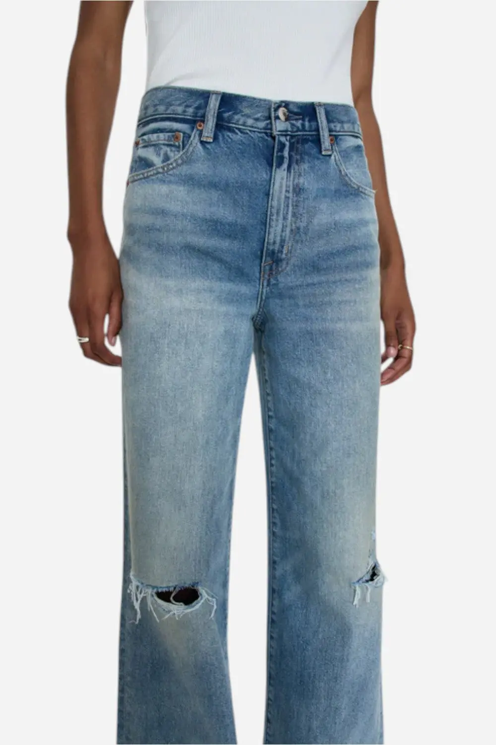 Pistola Hendrix High Rise Relaxed Jean - Apprentice Distressed 2