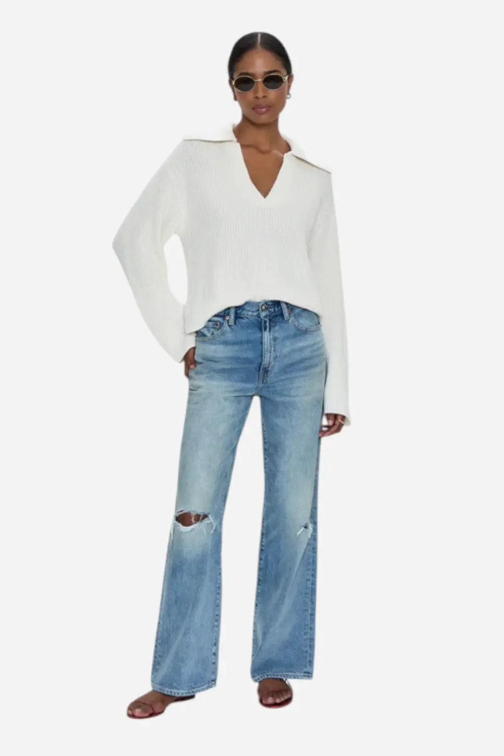 Pistola Hendrix High Rise Relaxed Jean - Apprentice Distressed 7