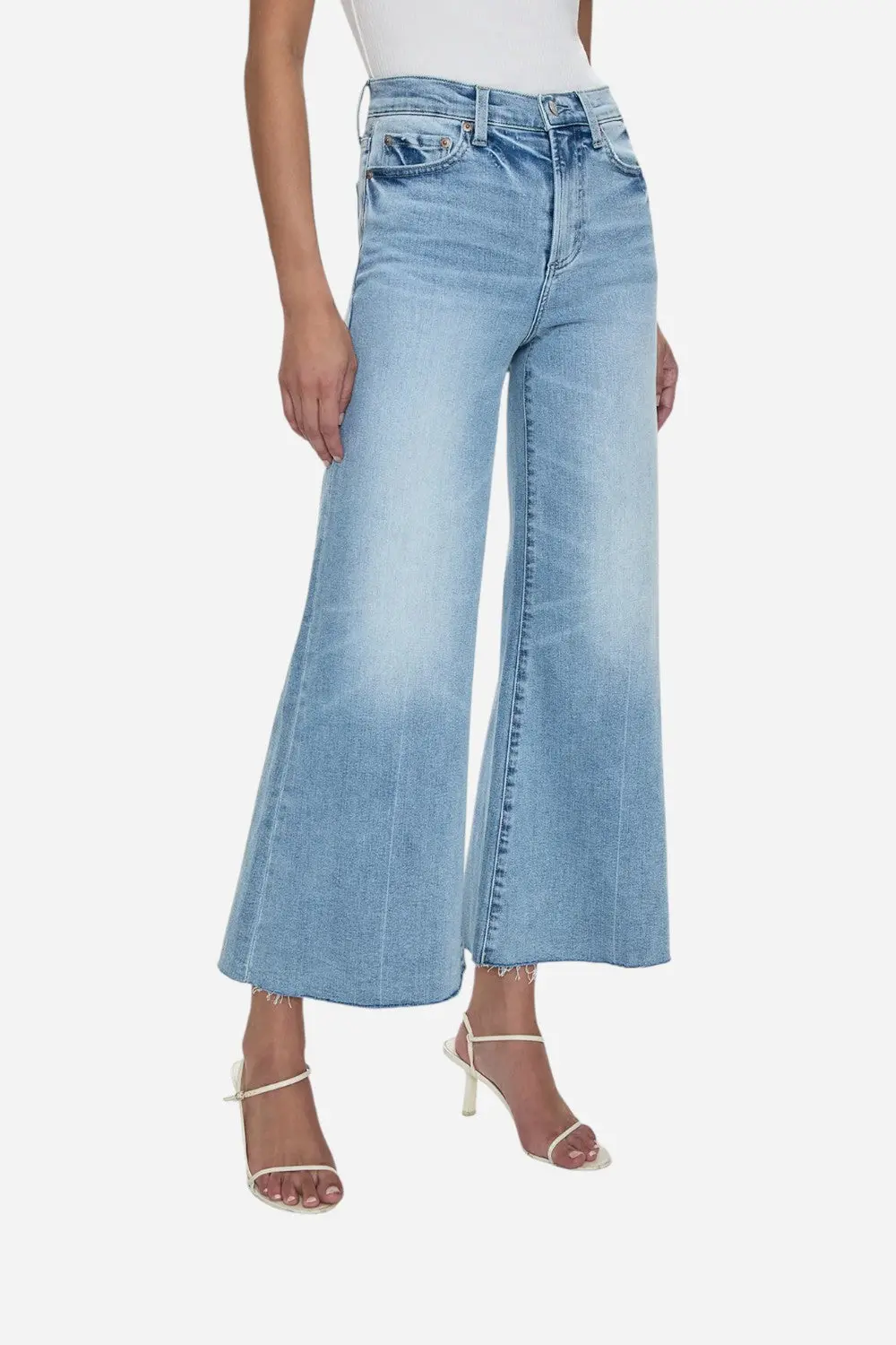 Pistola Izzy Mid Rise Wide Leg Crop In Strive 1