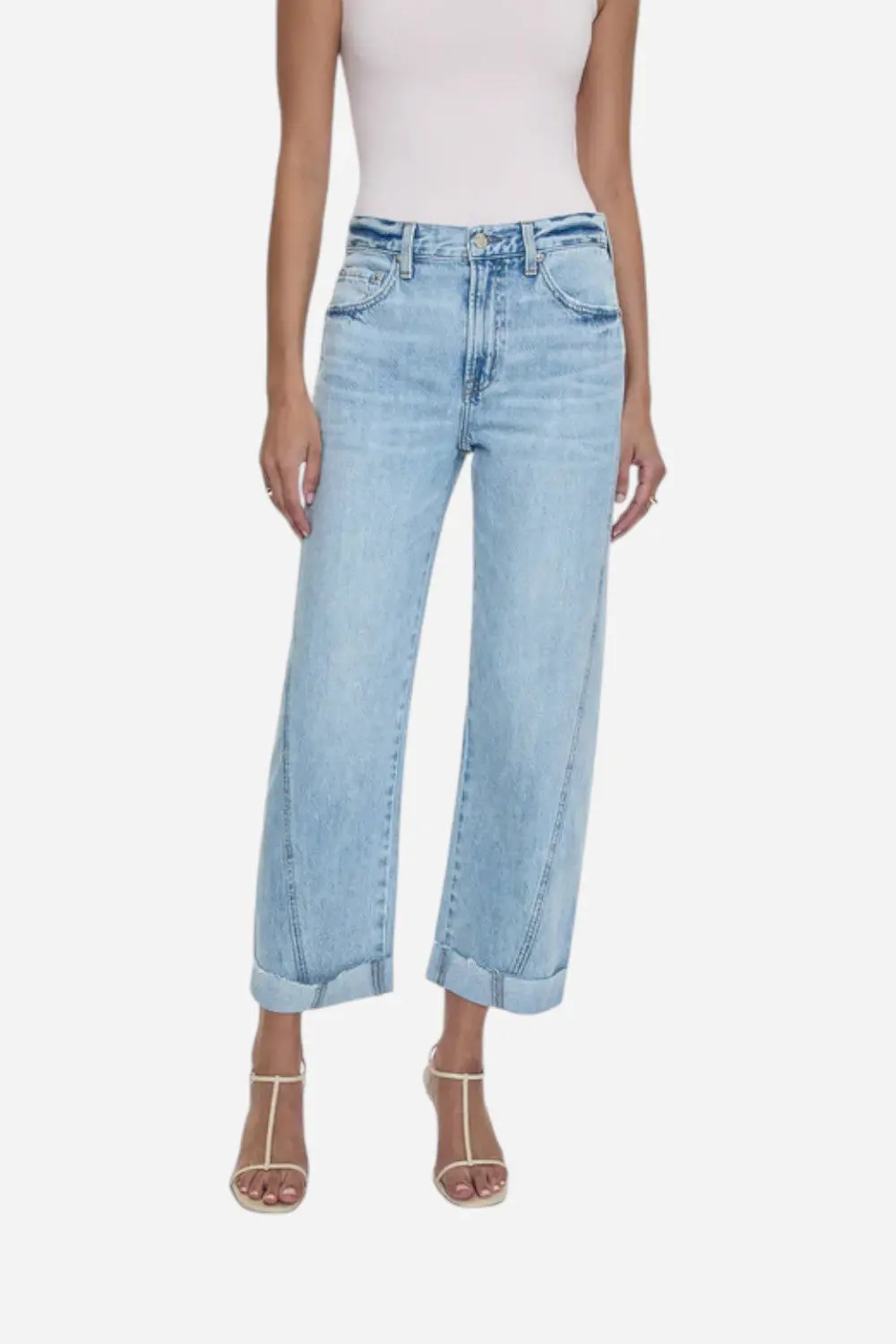 Pistola Kacey Mid Rise Cuffed Straight Jean - Berkeley 1