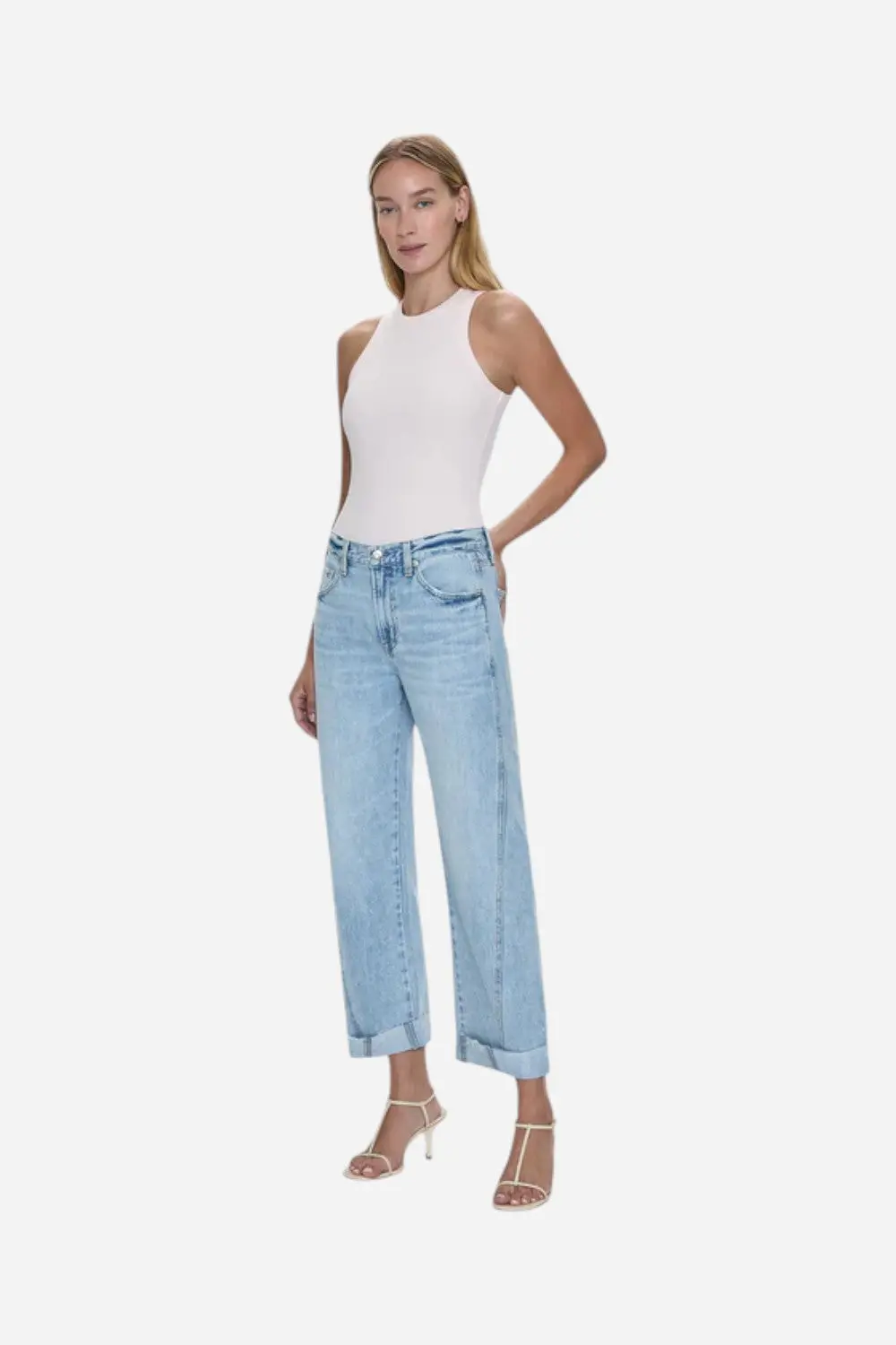 Pistola Kacey Mid Rise Cuffed Straight Jean - Berkeley 3