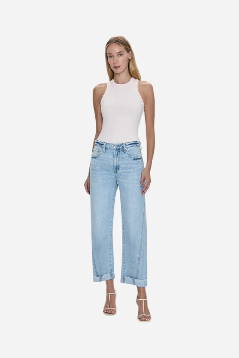 Pistola Kacey Mid Rise Cuffed Straight Jean - Berkeley 5