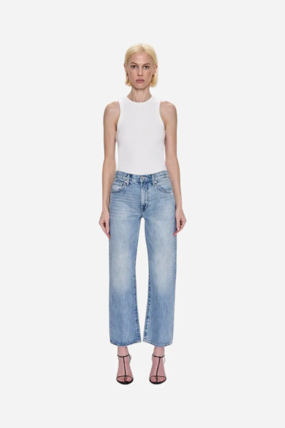 Pistola Lexi Mid Rise Bowed Straight Jean - Bowie 1