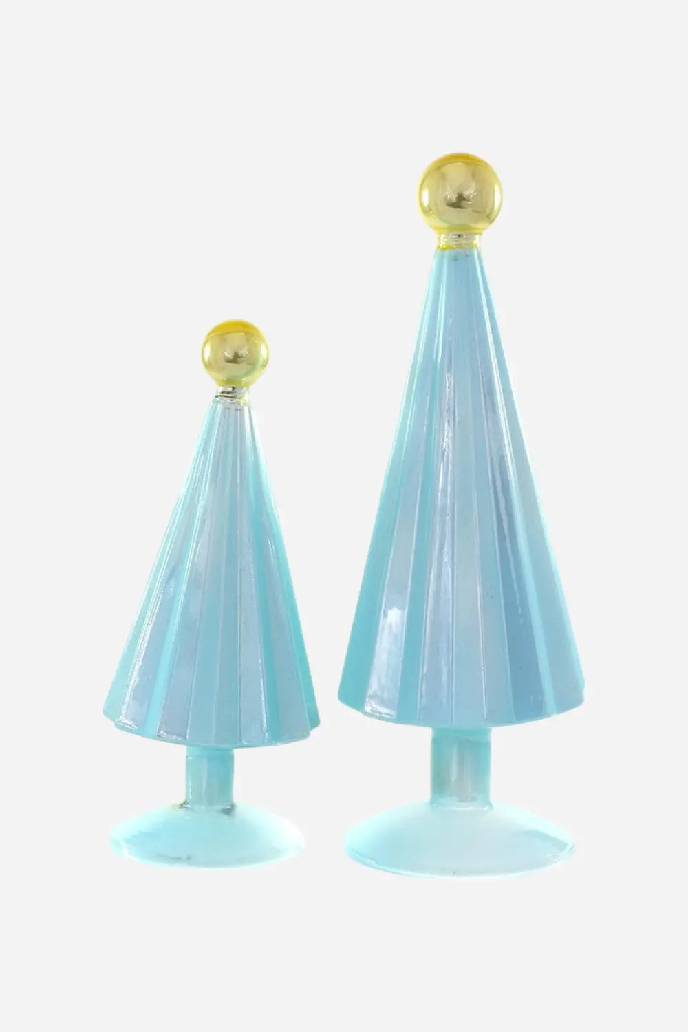 Pleated Tree In Sky & Gold, Set Of 2 1