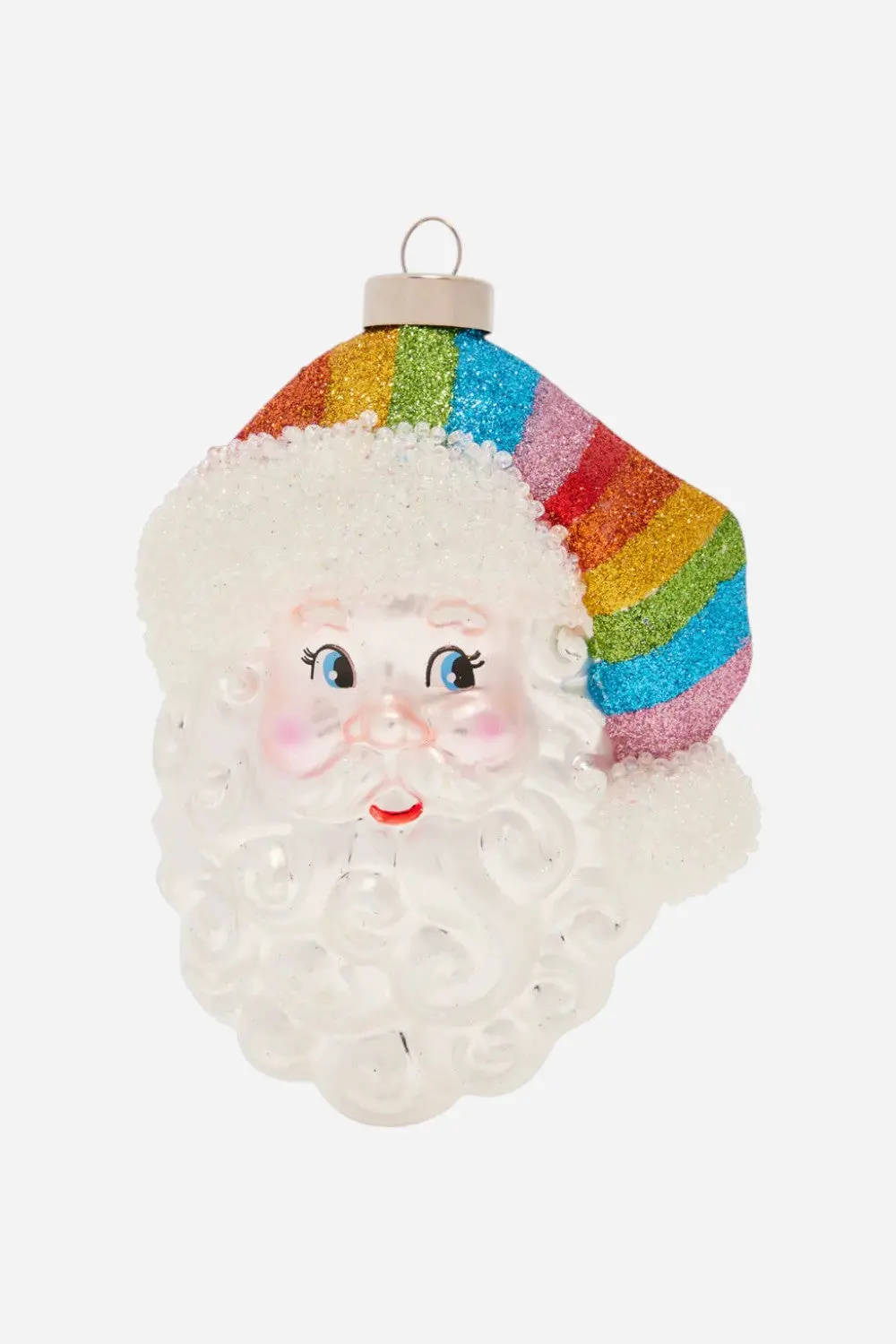 Kat + Annie Pride Hat Santa Ornament 1