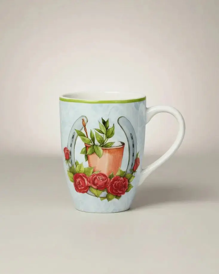 Floral Derby Horse Mug (14 Oz) 1