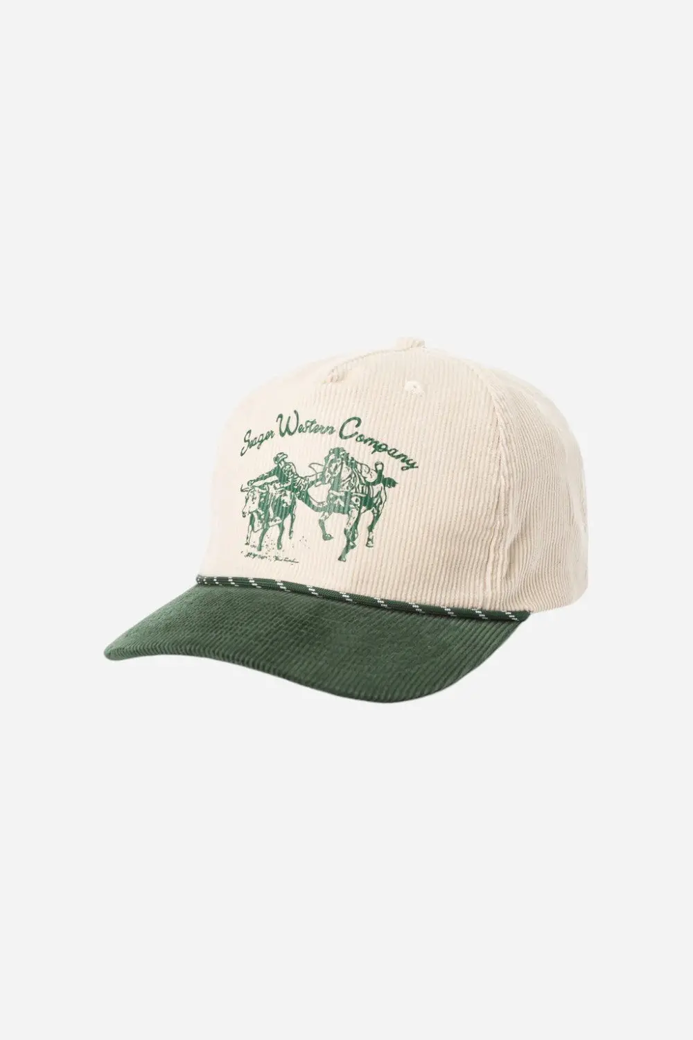 Seager Los Rios Corduroy Snapback Natural/Green 1