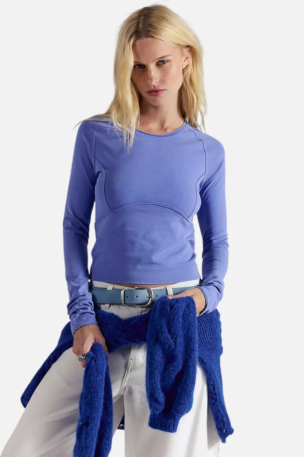Free People Protagonist Long Sleeve In Cornflower 1