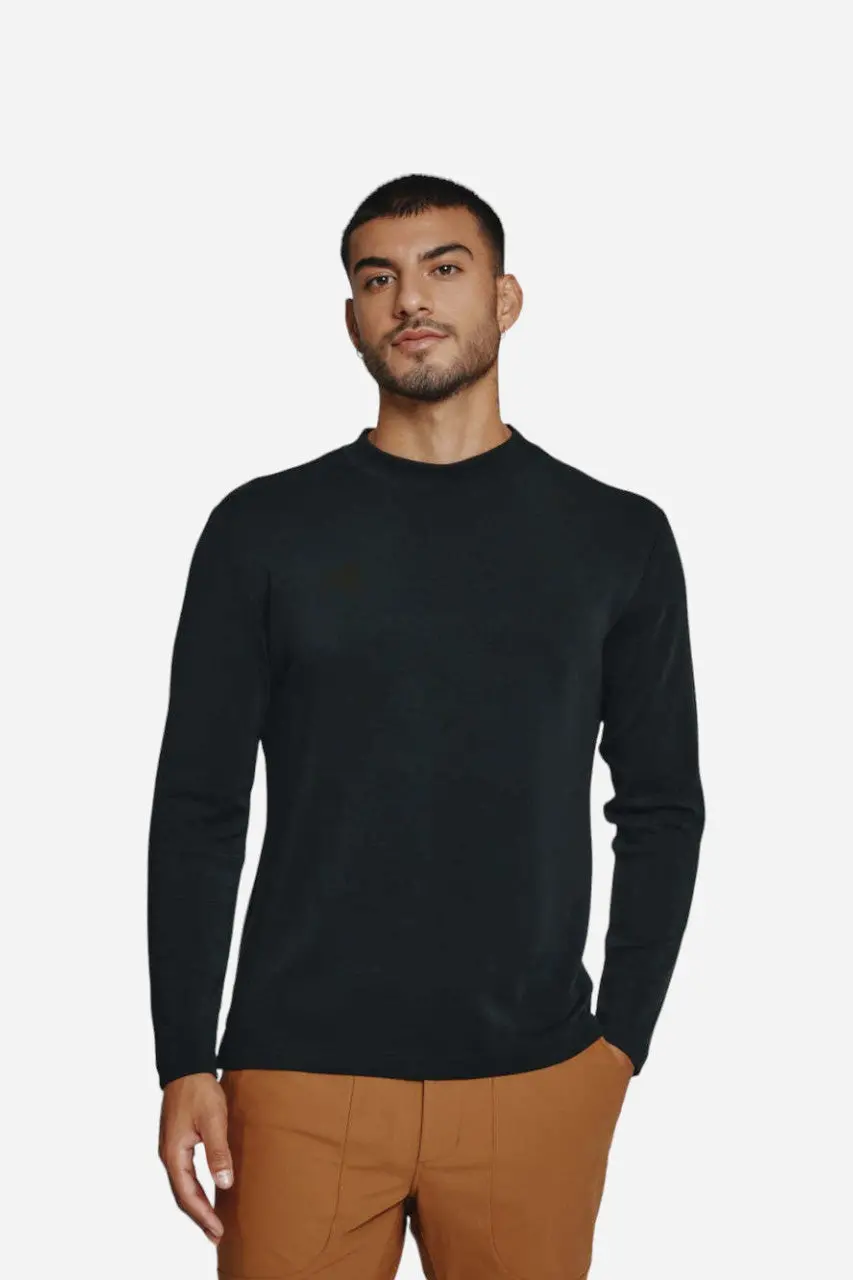 7 Diamonds Rev Mock Crewneck In Black 1