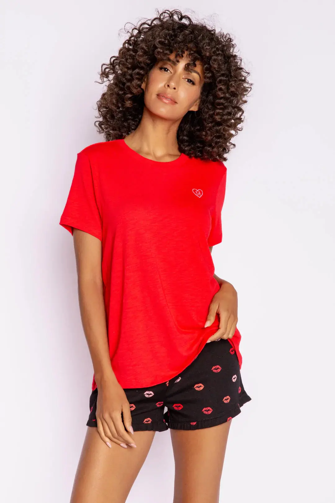 Be Mine Short Sleeve Tee In Cherry Red 1