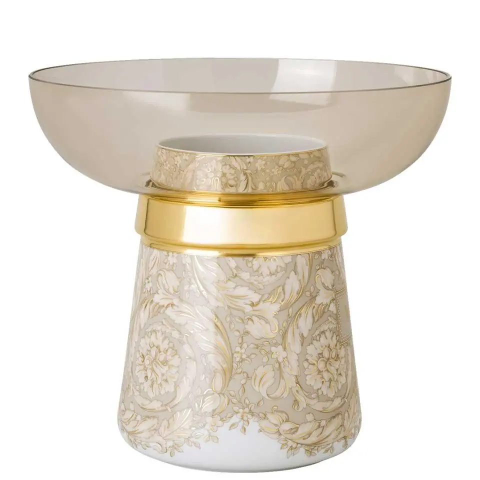 Versace Barocco 8.5" Vase In Beige 1