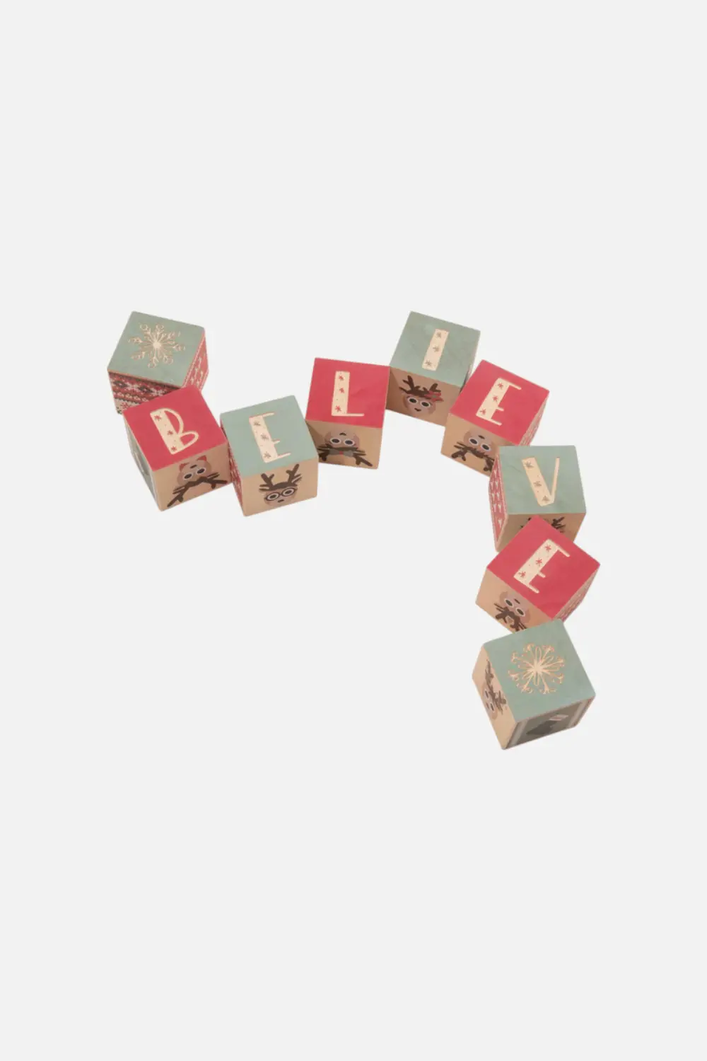 Uncle Goose Reindeer "Believe" Blocks 1