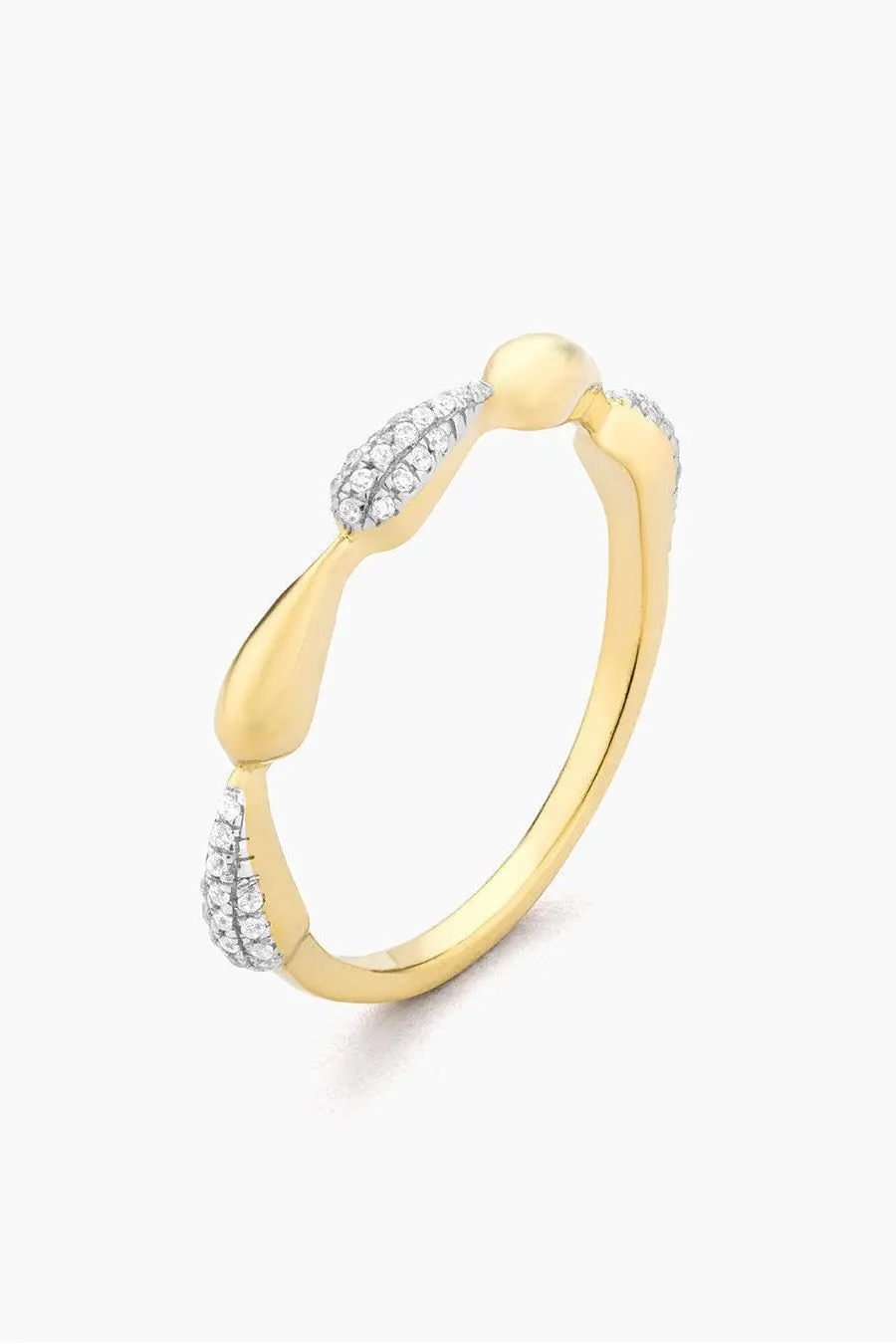 Ella Stein Raindrops Falling Stackable Ring In Gold - Size 8 1