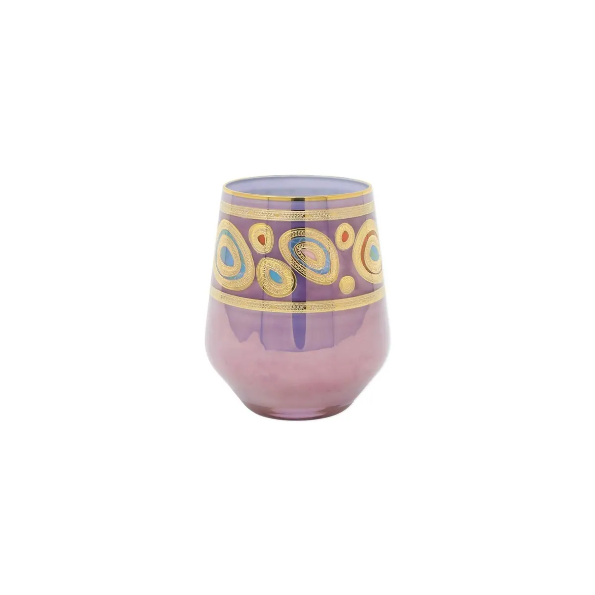 Vietri Regalia Stemless Wine Glass In Purple 1