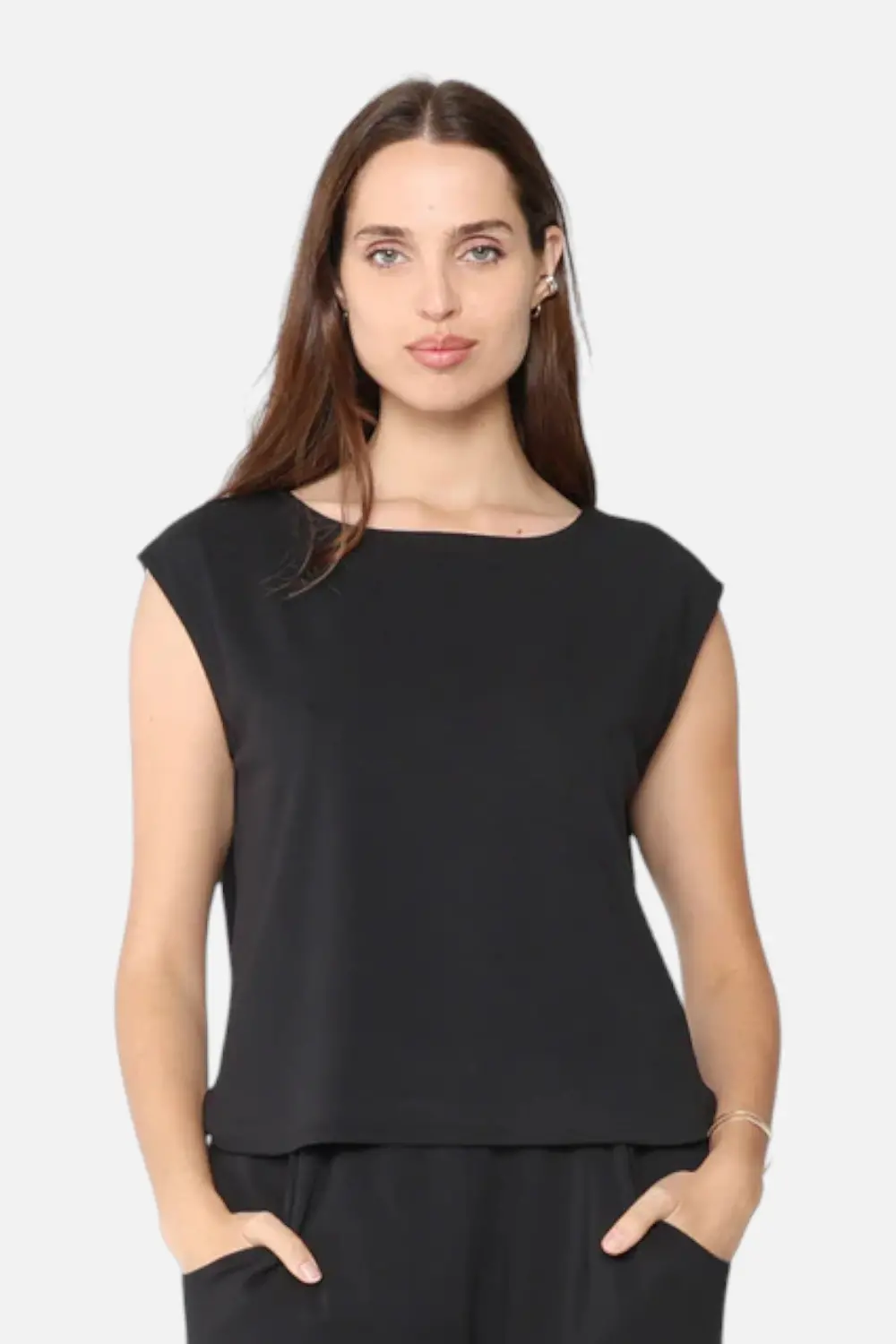 Ripley Rader Women's Scuba Cowl Neck Top In Black 1