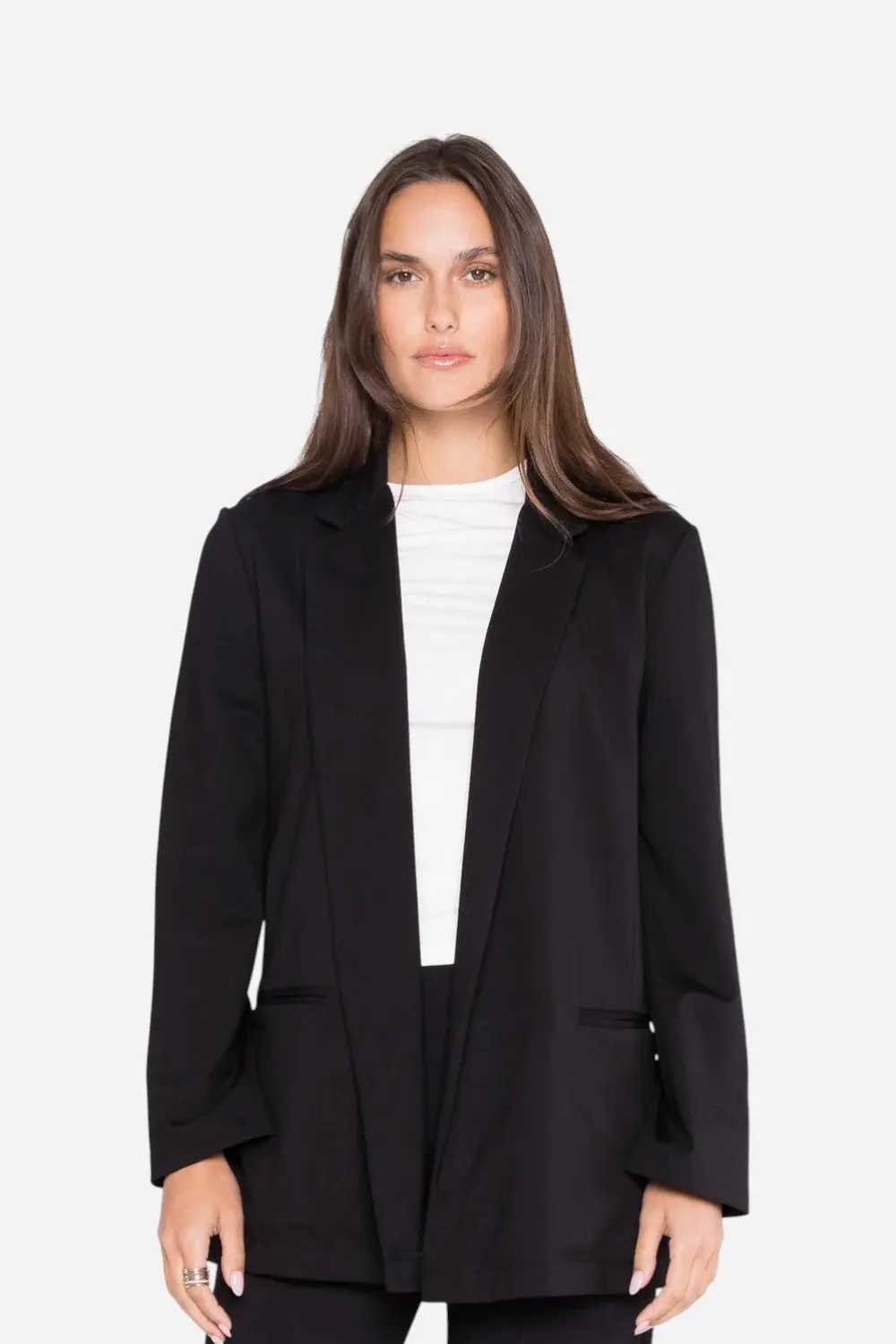 Ripley Rader Black Ponte Knit Oversized Blazer 1