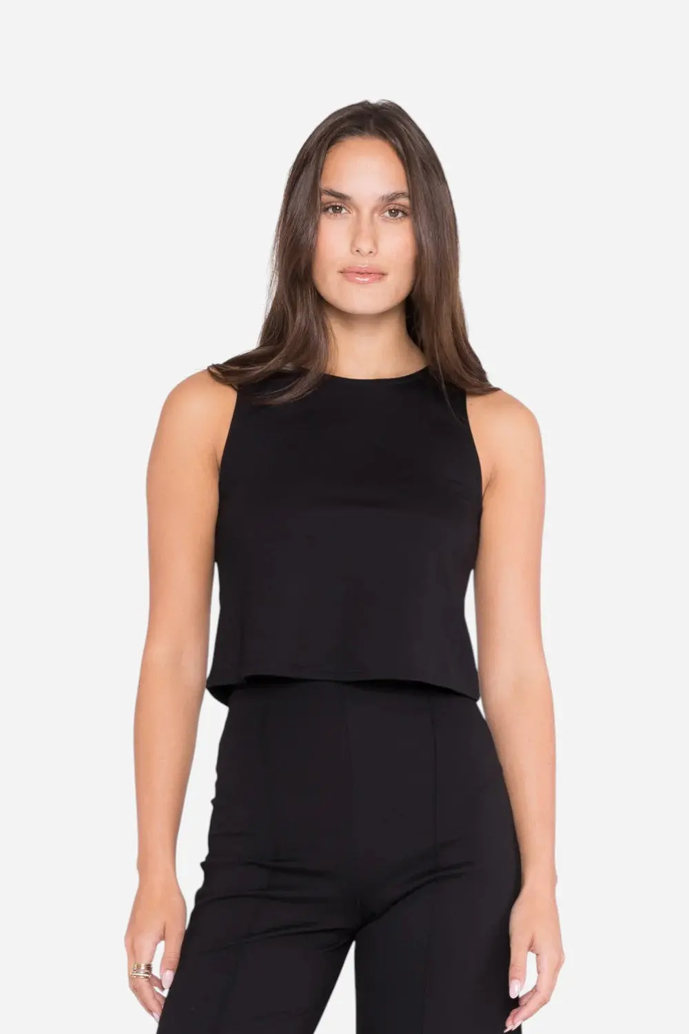 Ripley Rader Black Ponte Knit Tank Top 1