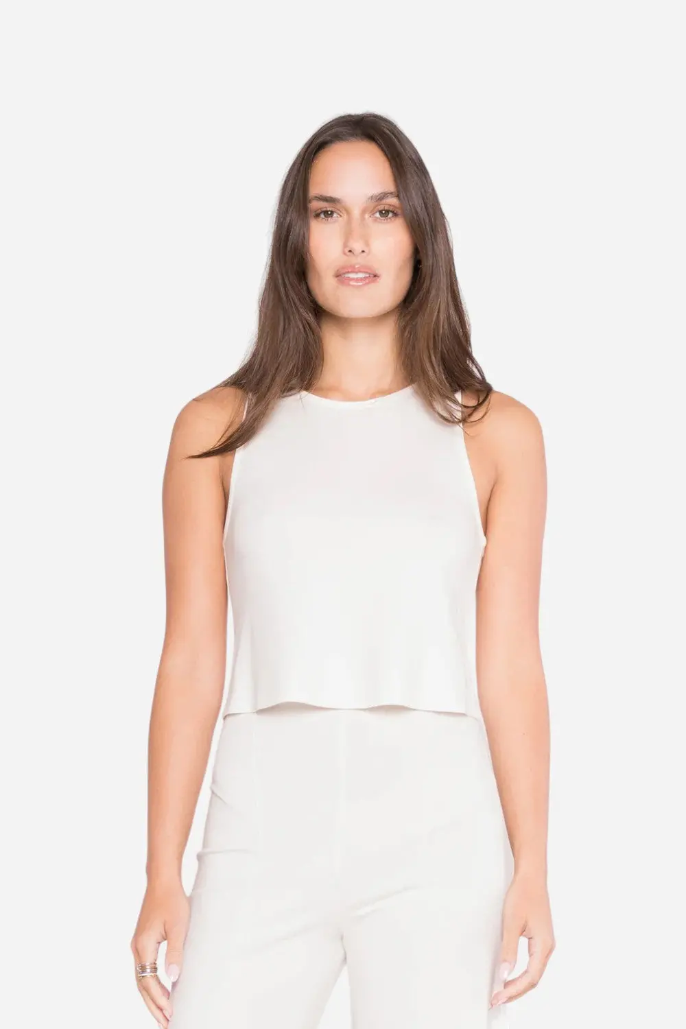 Ripley Rader Off-White Ponte Knit Tank Top 1