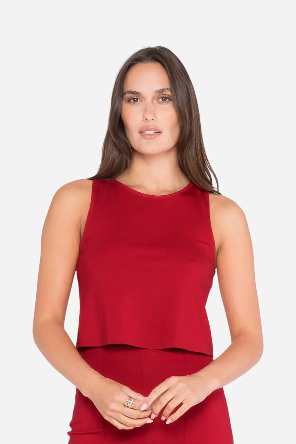 Ripley Rader Red Ponte Knit Tank Top 1
