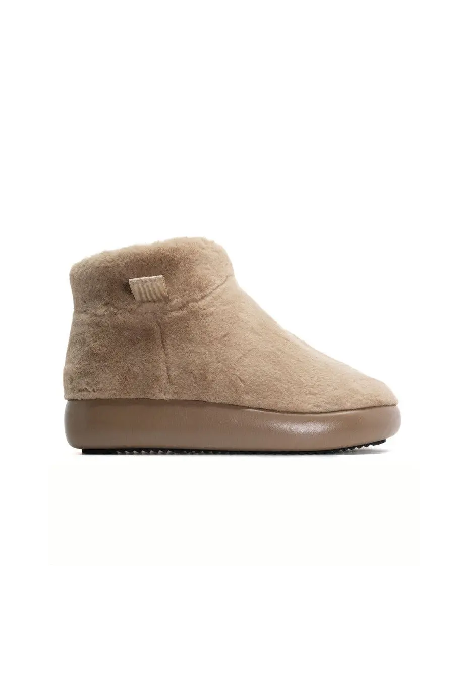 Roam Cloud Magic Moon Bootie In Beige Faux Fur 1