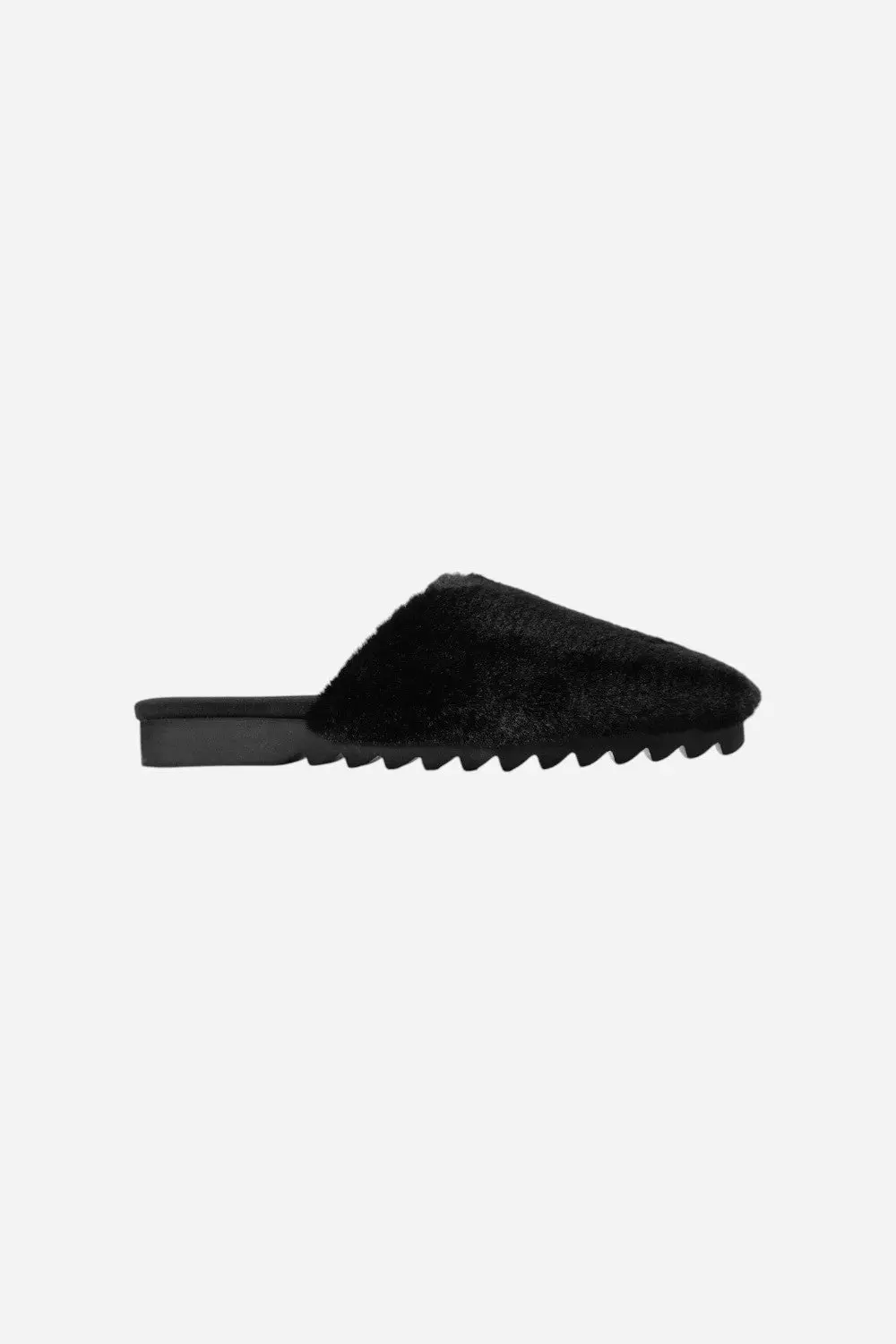Roam Cloud Mule In Black Faux Fur 1