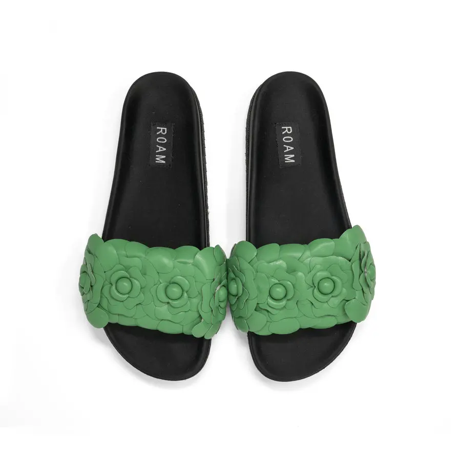 Roam Fleur Slide In Kelly Green Vegan Leather 1
