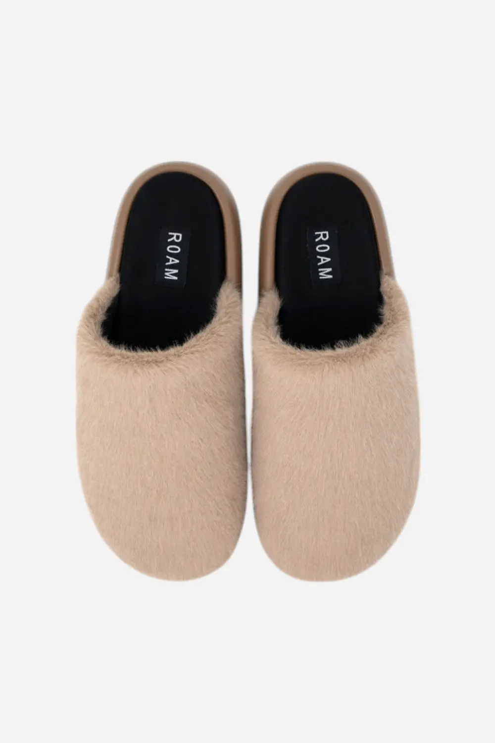 Roam Long Luxe Cloud Magic Moon Mule In Beige Faux Fur 2