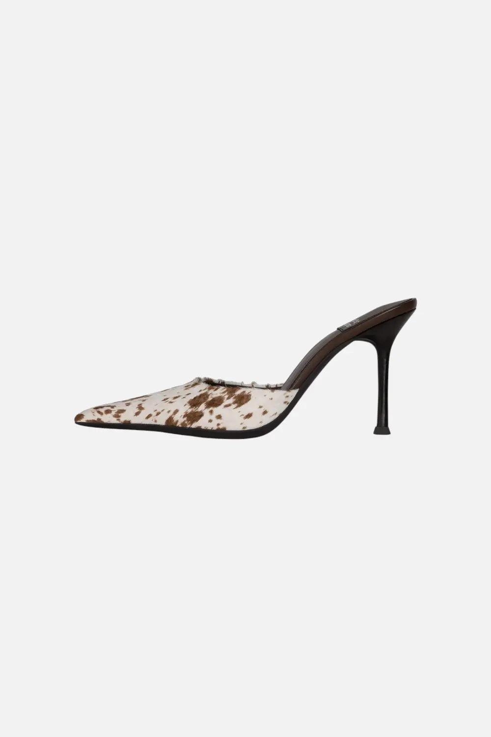 Jeffrey Campbell Robyn-F Heeled Mules In Brown White Cow 1