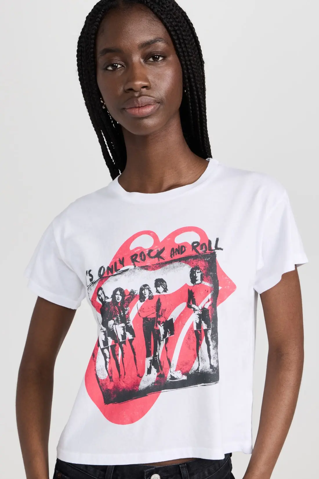 Daydreamer La Rolling Stones It's Only Rock N Roll Solo Tee In Bleach White 1