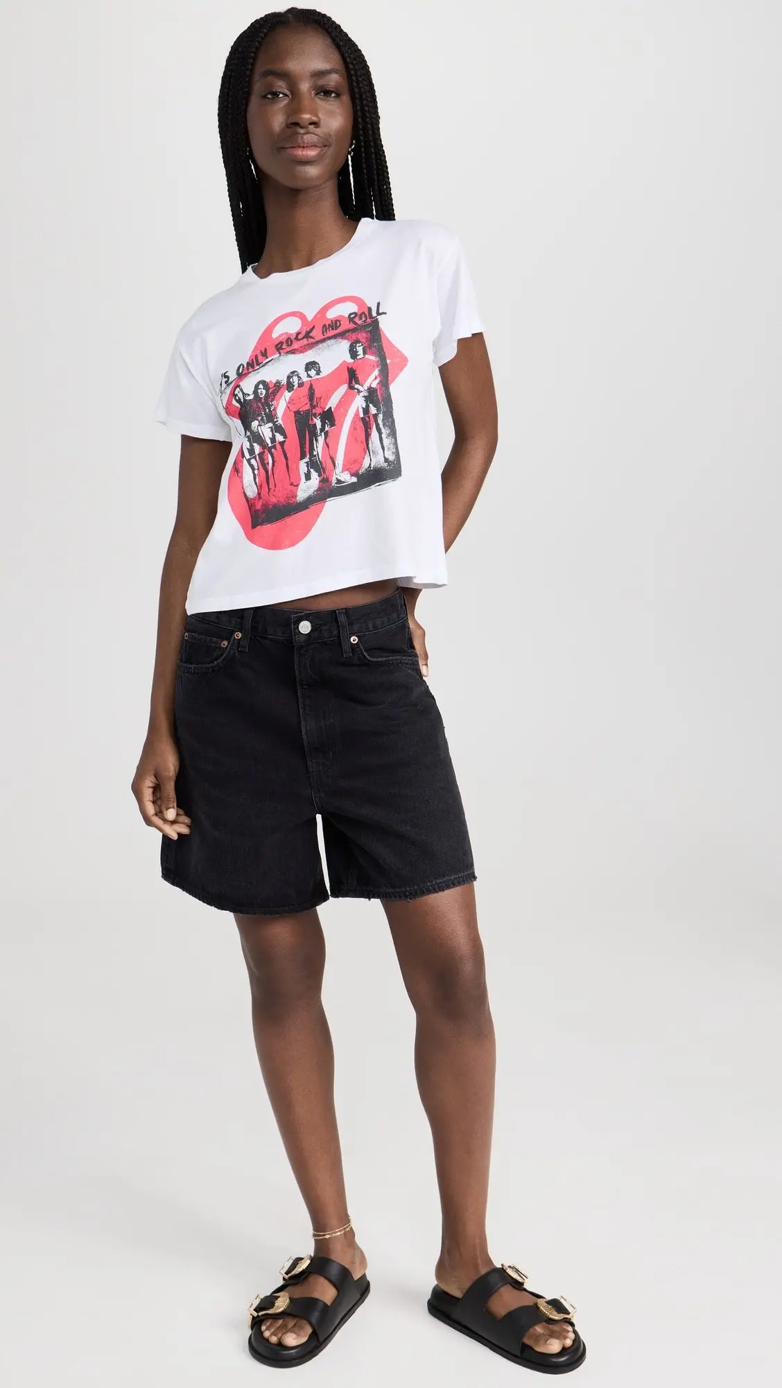 Daydreamer La Rolling Stones It's Only Rock N Roll Solo Tee In Bleach White 3