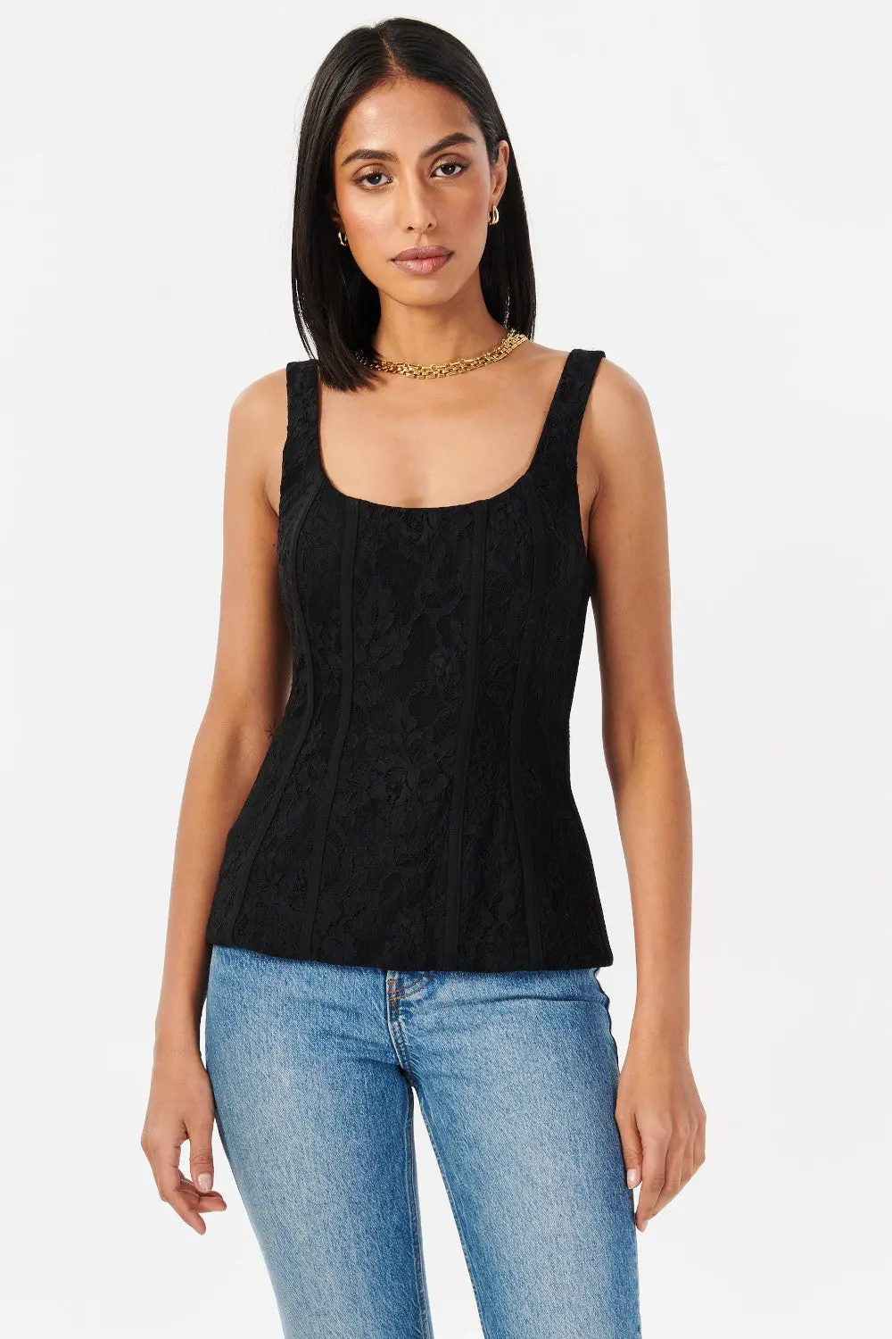 Cami Nyc Rosario Lace Corset In Black 1
