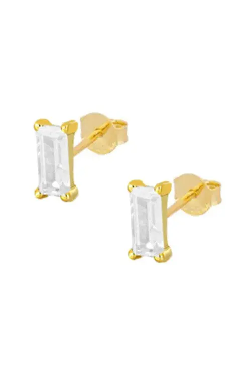 Farrah B Roxy Stud Earrings In Clear 1