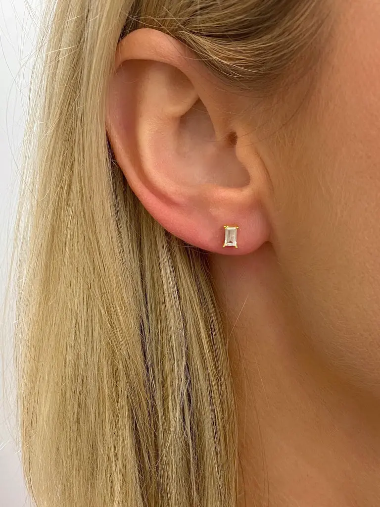 Farrah B Roxy Stud Earrings In Clear 2